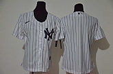 Women Yankees Blank Nike White Cool Base Jersey
